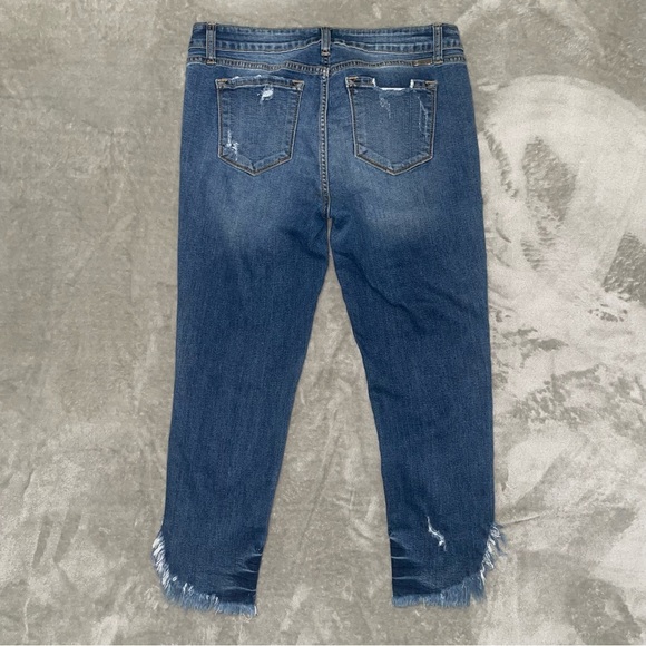 KanCan Ankle Cropped Distressed Hem Jeans Size 13/30 - Picture 3 of 11